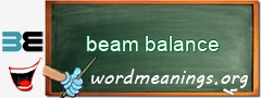 WordMeaning blackboard for beam balance